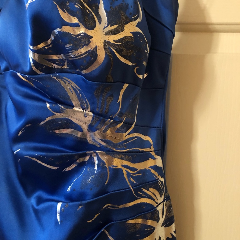 Blue satin dress